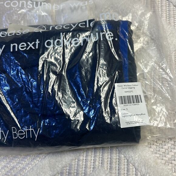 Sweaty Betty - Power Workout Colour Curve Leggings, Lightning Blue/Navy - Picture 6 of 6